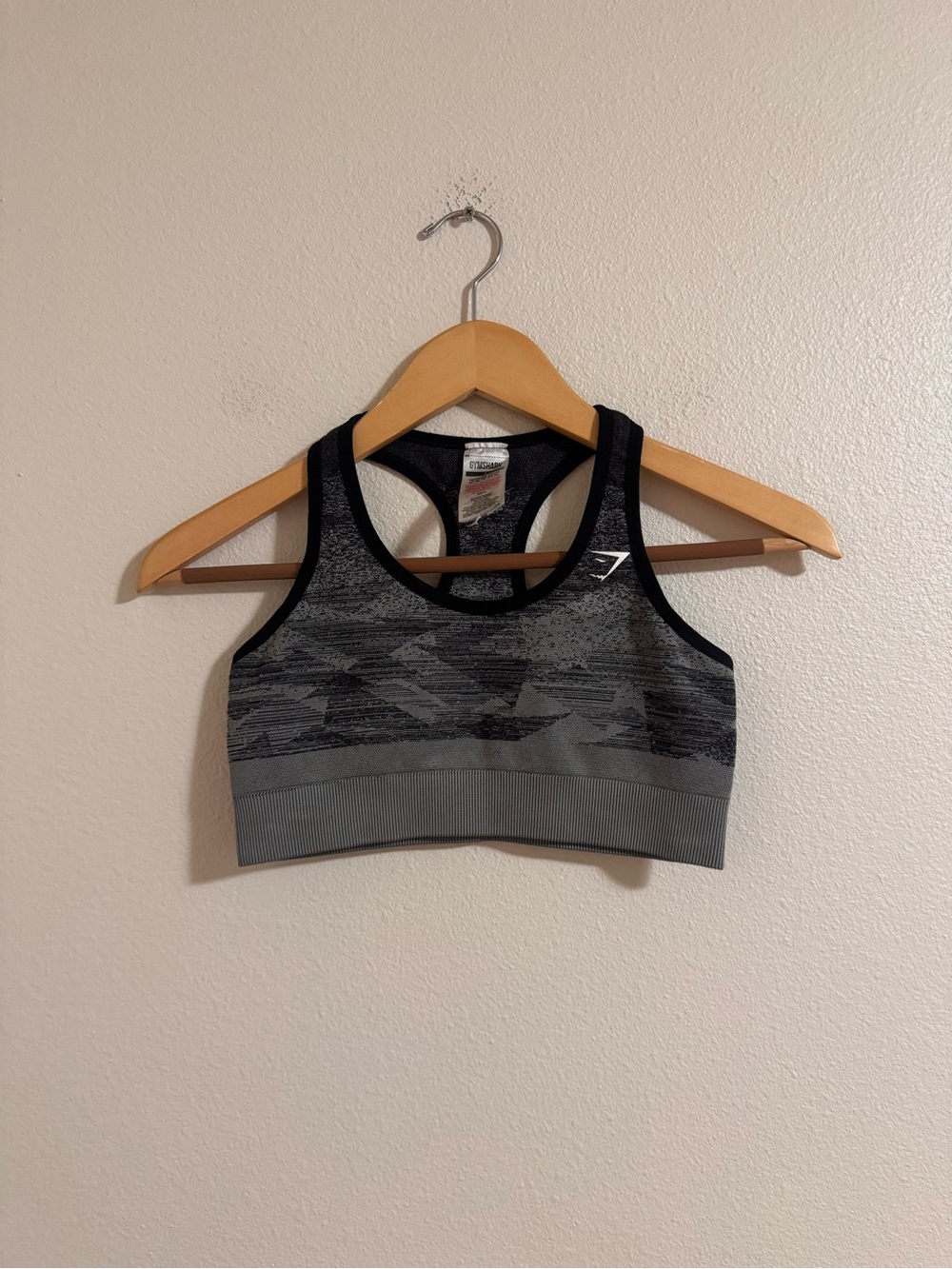 Gymshark Black & Gray Seamless Racerback Sports Bra